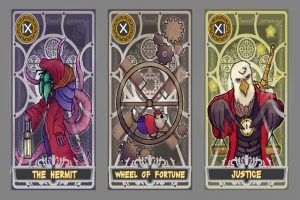 Numerology of the Major Arcana Tarot Cards – The Hermit, The Wheel of Fortune and Justice