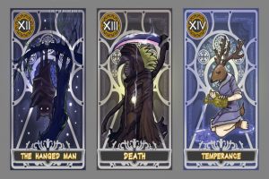 Numerology of the Major Arcana Tarot Cards – The Hanged Man, Death and Temperance
