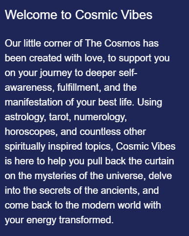 welcome welcome to cosmicvibes